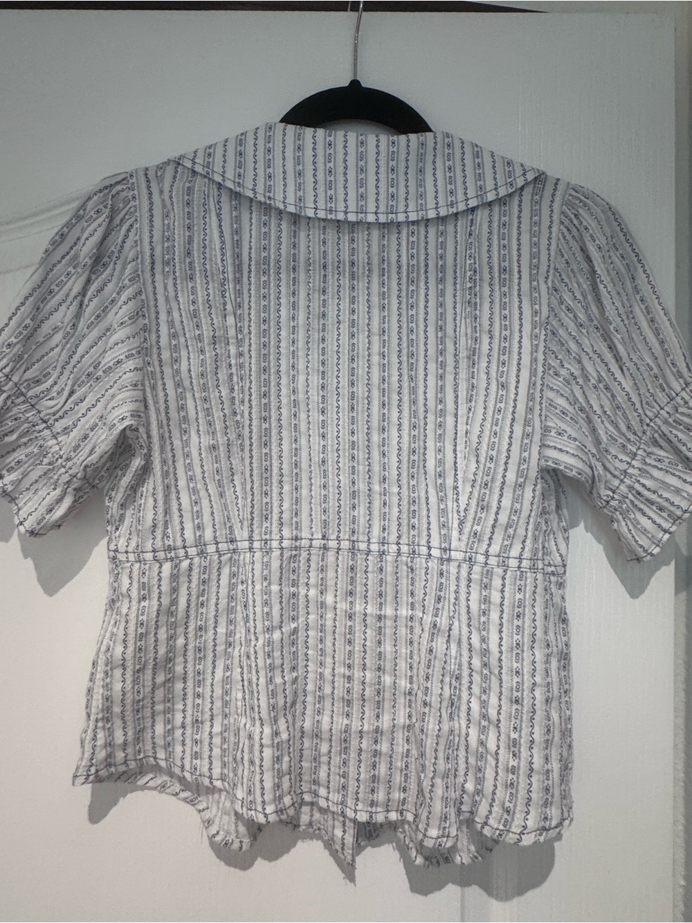 Pilcro White Button-Front Striped Ruffle Top - Picture 3 of 3